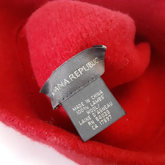 Banana Republic Angora & Wool Bucket Hat Set Cherry Red Pink Winter Caps Cozy - Picture 12 of 12